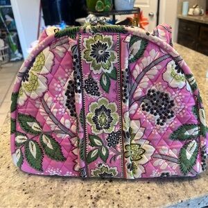Vera Bradley Pink and Green Floral Cosmetic Bag